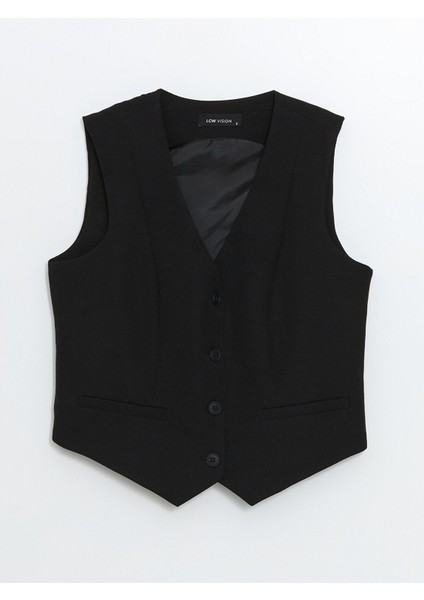 Yeni Sezon Kadın V Yaka Düz Klasik Yelek indirimleri