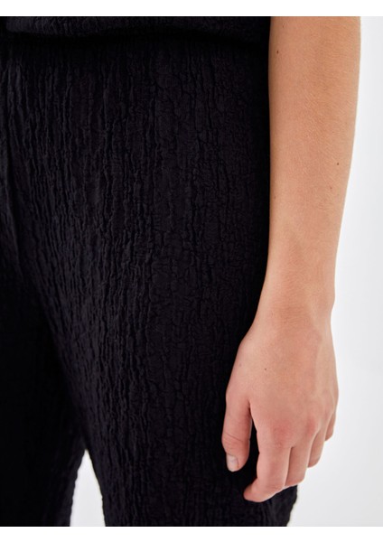 Yeni Sezon Beli Lastikli Dokulu Kadın Pantolon modelleri