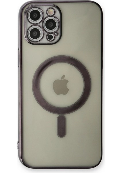 Iphone 12 Kılıf Magneticsafe Lazer Silikon - Siyah modelleri