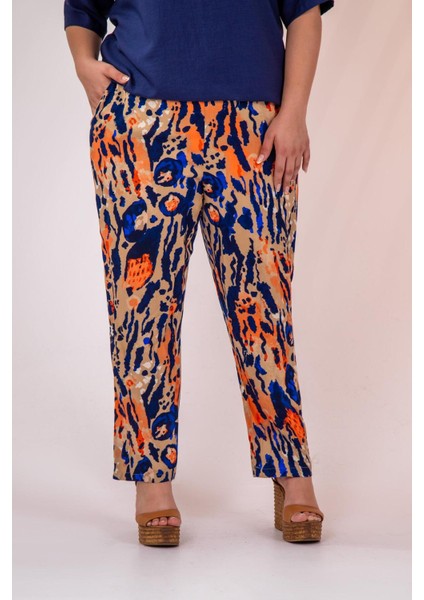 Kadın 333974 Beli Lastikli Boru Paça Lacivert Pantolon fiyatları