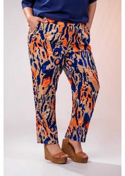 Kadın 333974 Beli Lastikli Boru Paça Lacivert Pantolon indirimleri