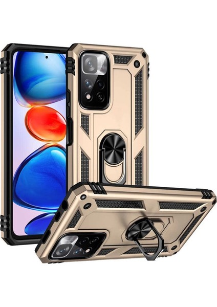 Redmi Note 11 5g Kılıf Sofya Yüzüklü Silikon Kapak - Gold