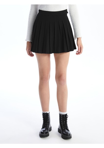 Yeni Sezon Kadın Beli Fermuarlı Düz Pileli Etek fiyatları