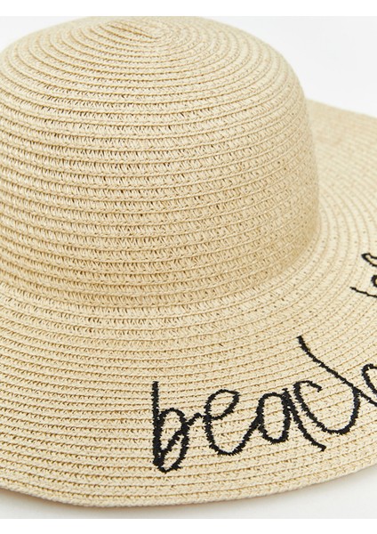 Yeni Sezon Yazı Nakışlı Kadın Hasır Şapka modelleri