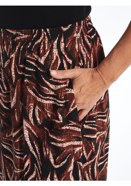 Yeni Sezon Beli Lastikli Desenli Kadın Etek modelleri