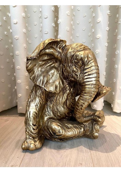 Dekoratif Oturan Fil Biblo Bahçe Dekoru Ev Ofis Heykel fiyatları