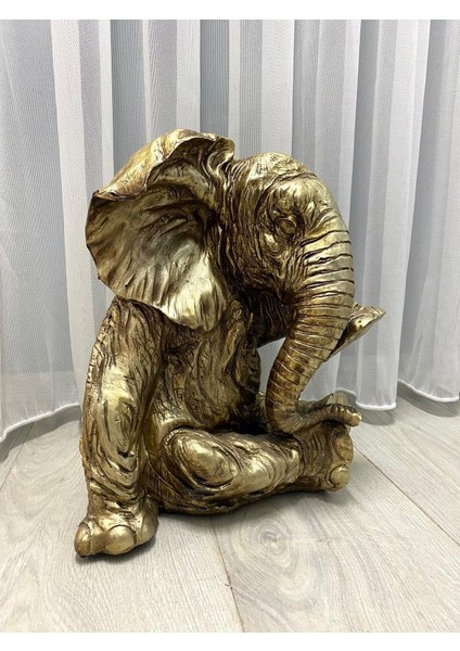 Dekoratif Oturan Fil Biblo Bahçe Dekoru Ev Ofis Heykel modelleri