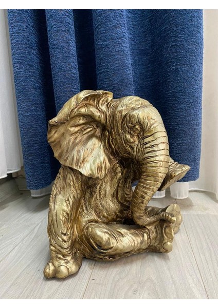 Dekoratif Oturan Fil Biblo Bahçe Dekoru Ev Ofis Heykel fırsatları