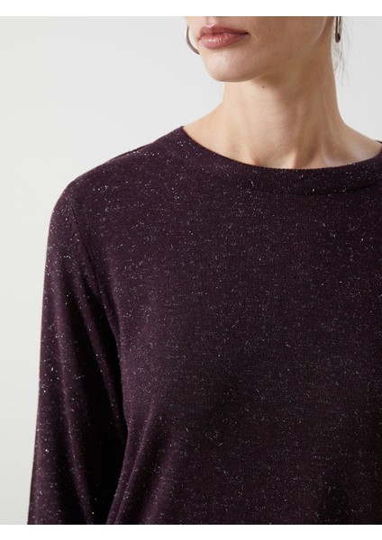 Yeni Sezon Bisiklet Yaka Parlak Görünümlü Kadın Triko Kazak modelleri