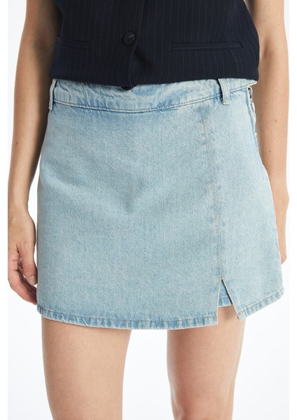 Yeni Sezon Standart Fit Kadın Jean Şort Etek modelleri