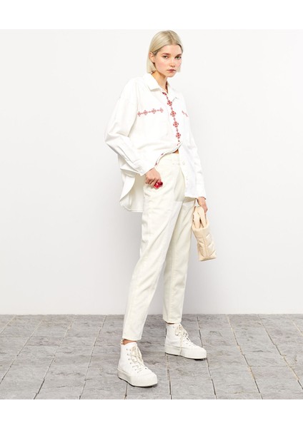 Yeni Sezon Standart Fit Düz Gabardin Kadın Pantolon