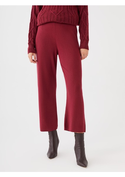 Yeni Sezon Kadın Beli Lastikli Düz Triko Pantolon indirimleri