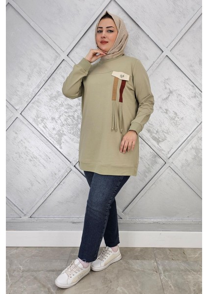Kadın Kombin ve Bağcık Detaylı Tesettür Tunik fiyatları