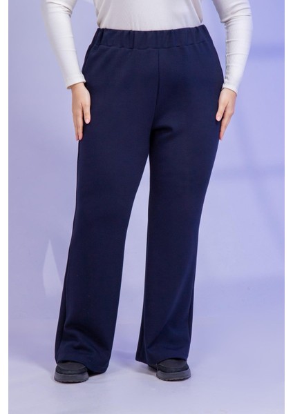 Kadın Büyük Beden Grogren Detaylı Eşofman Lacivert Altı fiyatları