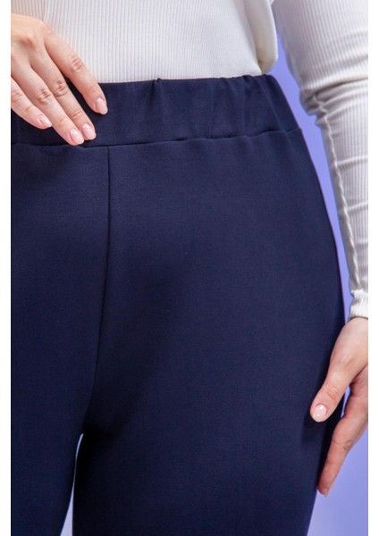 Kadın Büyük Beden Grogren Detaylı Eşofman Lacivert Altı modelleri