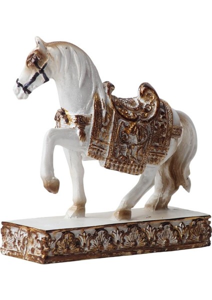 Lüks Nakış Işlemeli At Heykeli Dekoratif Masaüstü Biblo 10 Cm. Ev Ofis Yeni Yıl Hediyesi Vitrin Süsü fırsatları
