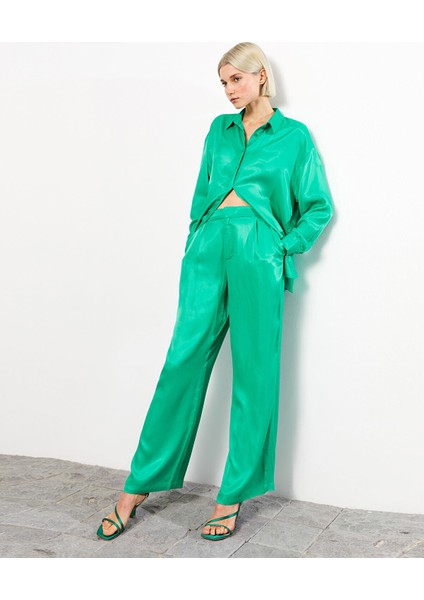 Yeni Sezon Rahat Kalıp Düz Saten Kadın Pantolon fiyatları