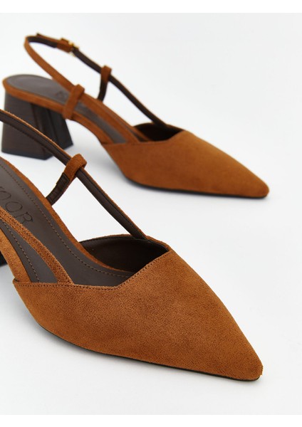 Yeni Sezon Süet Görünümlü Kadın Topuklu Ayakkabı modelleri