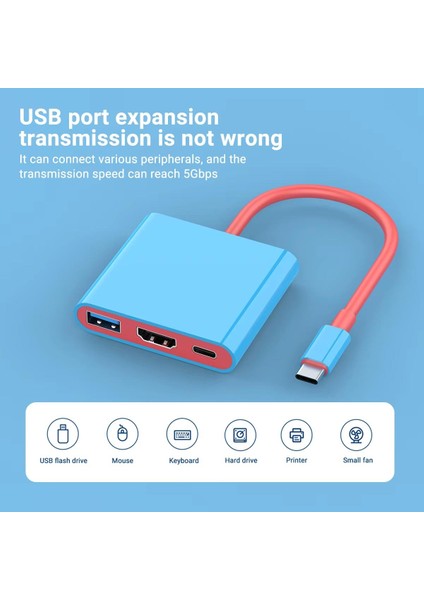 GA93 Switch Type-C To HDMI Adaptör USB Hub 8K60Hz 4K120Hz PD100W Şarj fiyatları