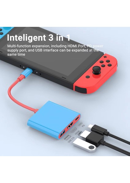GA93 Switch Type-C To HDMI Adaptör USB Hub 8K60Hz 4K120Hz PD100W Şarj indirimleri