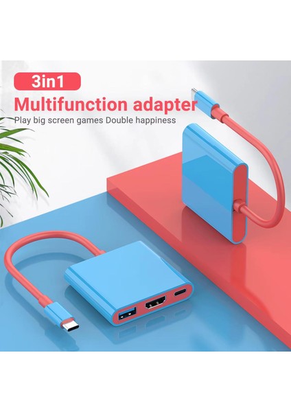 GA93 Switch Type-C To HDMI Adaptör USB Hub 8K60Hz 4K120Hz PD100W Şarj
