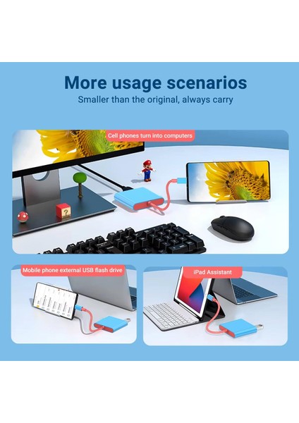 GA93 Switch Type-C To HDMI Adaptör USB Hub 8K60Hz 4K120Hz PD100W Şarj