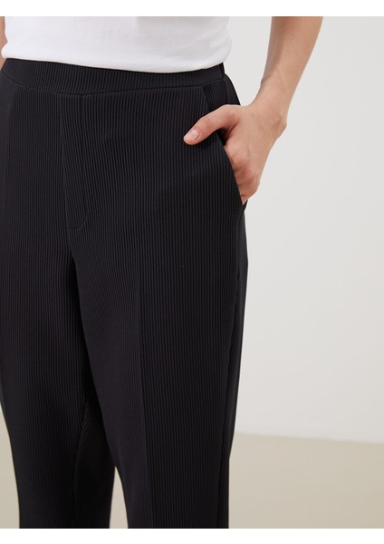 Yeni Sezon Beli Lastikli Dokulu Kadın Pantolon modelleri