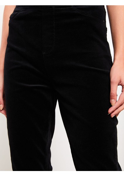Yeni Sezon Normal Bel Dar Fit Düz Kadife Kadın Pantolon modelleri