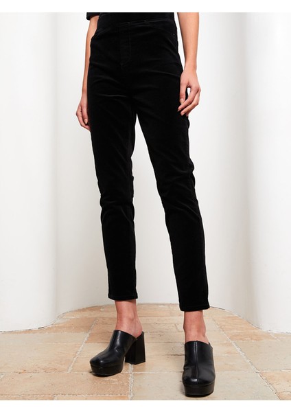 Yeni Sezon Normal Bel Dar Fit Düz Kadife Kadın Pantolon fırsatları