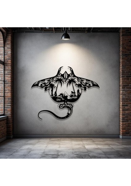Metal Manta Ray Duvar Dekoru – Modern Tropikal Tasarım Dekoratif Salon Ofis Duvar Tablo Aksesuarı
