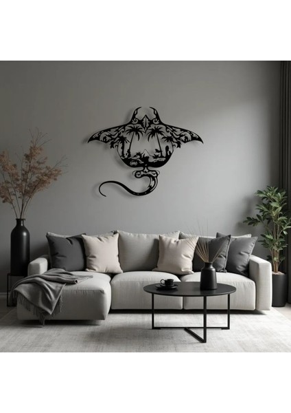 Metal Manta Ray Duvar Dekoru – Modern Tropikal Tasarım Dekoratif Salon Ofis Duvar Tablo Aksesuarı
