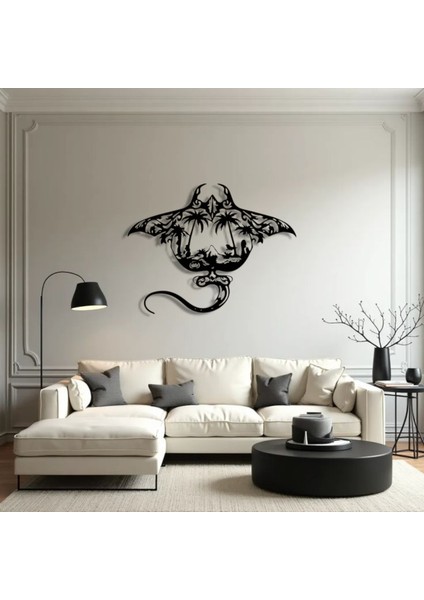 Metal Manta Ray Duvar Dekoru – Modern Tropikal Tasarım Dekoratif Salon Ofis Duvar Tablo Aksesuarı
