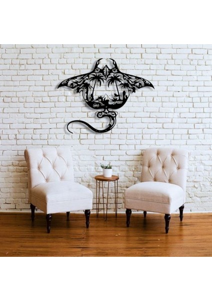 Metal Manta Ray Duvar Dekoru – Modern Tropikal Tasarım Dekoratif Salon Ofis Duvar Tablo Aksesuarı