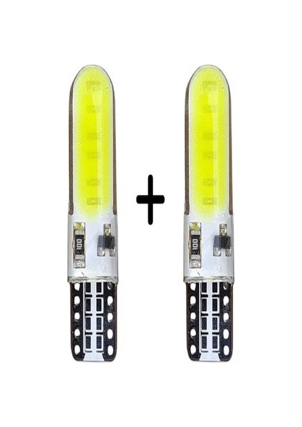 T10 12V LED Ampül Çakar Silikonlu 12 LED Beyaz 2 Adet Erpilsan Elektronik