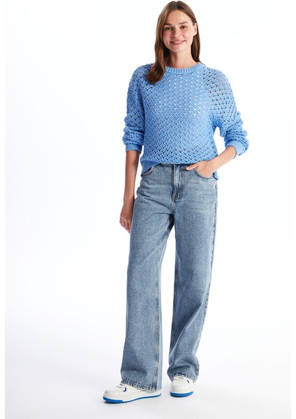 Yeni Sezon Bisiklet Yaka Ajurlu Uzun Kollu Oversize Kadın Triko Kazak fiyatları