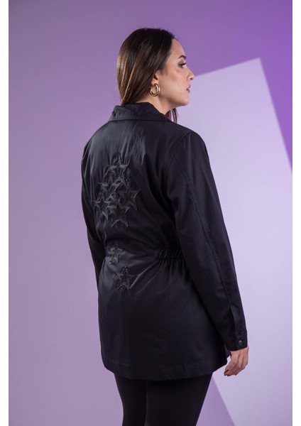 Kadın 1222531 Nakışlı Ceket Siyah