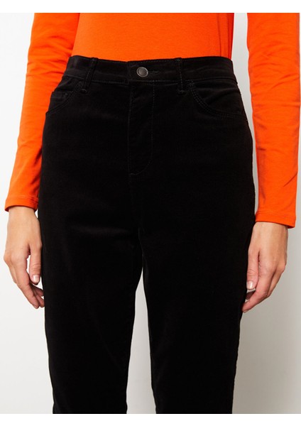 Yeni Sezon Normal Bel Dar Fit Düz Kadife Kadın Pantolon fırsatları