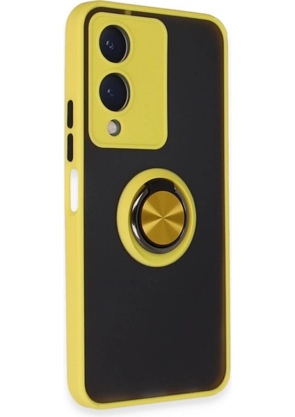 Newface Y17S Kılıf Montreal Yüzüklü Silikon Kapak - Sarı fiyatları