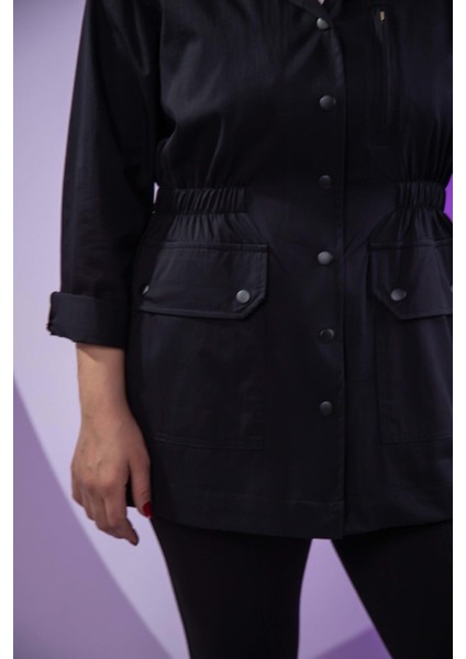 Kadın 1222531 Nakışlı Ceket Siyah