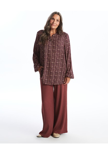 Yeni Sezon Bağlamalı Yaka Desenli Kadın Bluz fiyatları