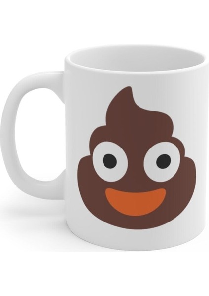 Kahverengi Emoji Baskılı Kupa Bardak