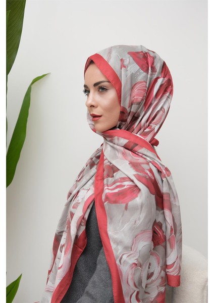 Floral Akrilik Desenli Dijital Soft Şal