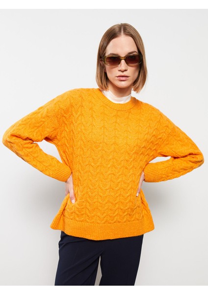 Yeni Sezon Bisiklet Yaka Kendinden Desenli Uzun Kollu Kadın Triko Kazak fiyatları