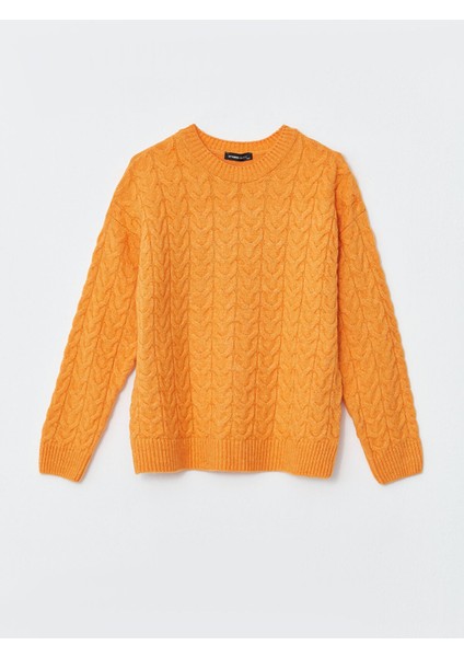 Yeni Sezon Bisiklet Yaka Kendinden Desenli Uzun Kollu Kadın Triko Kazak indirimleri