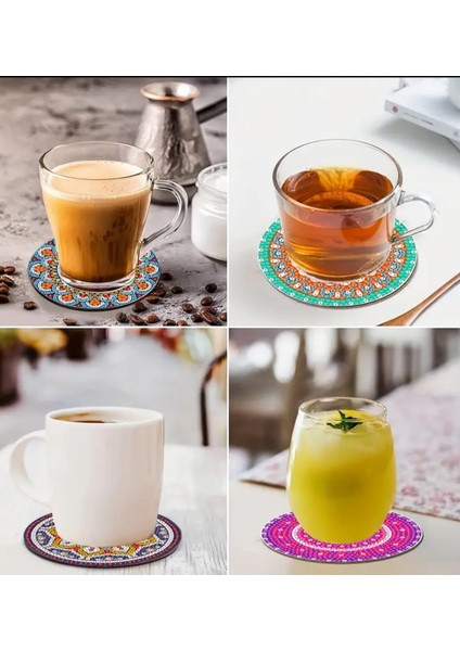 5 D Kendin Yap Bardak Altlığı 10 Lu Elmas Mozaik Boyama Seti fırsatları