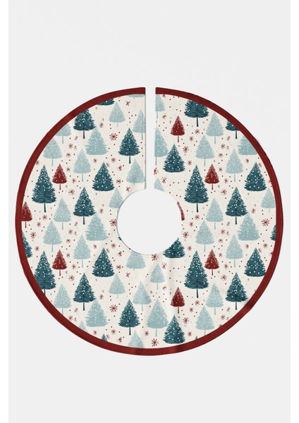 Yeşil Kırmızı Çam Ağacı Desenli Yılbaşı Çam Ağacı Örtüsü modelleri