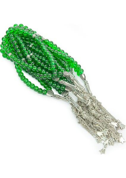 10 Adet 33LÜ Hac Umre Hediyelik Tesbih - Yeşil modelleri