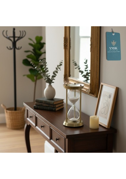 Roma Sütunu Tasarımlı Dekoratif Kum Saati – 60 Dk Zaman Ölçer Metal Gövde (32X17 Cm) modelleri