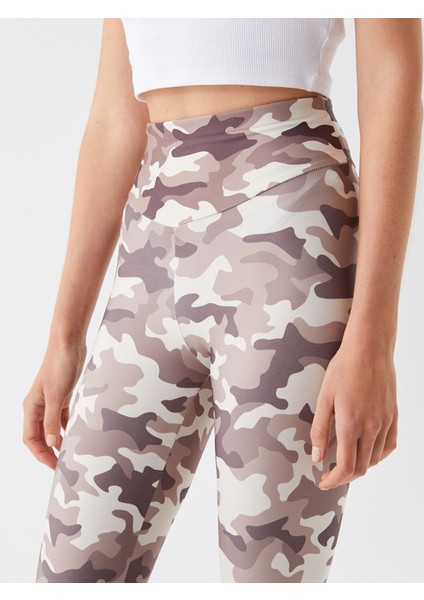 Yeni Sezon Beli Lastikli Desenli Kadın Spor Tayt fırsatları