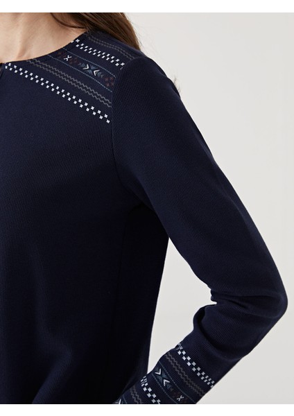 Yeni Sezon Bisiklet Yaka Desenli Kadın Bluz modelleri